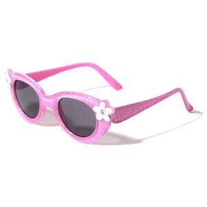 Kids Crystal Color Glitter Flower Girls Sunglasses